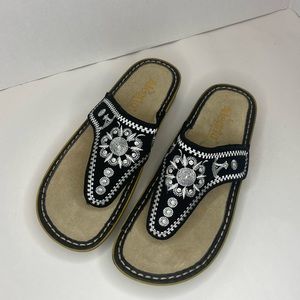 Alegria Vanessa Embroidered Sandals in Mandala Black